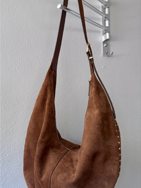 Madewell Handbags - Brown Suede Hobo Shoulder Bag - Madewell